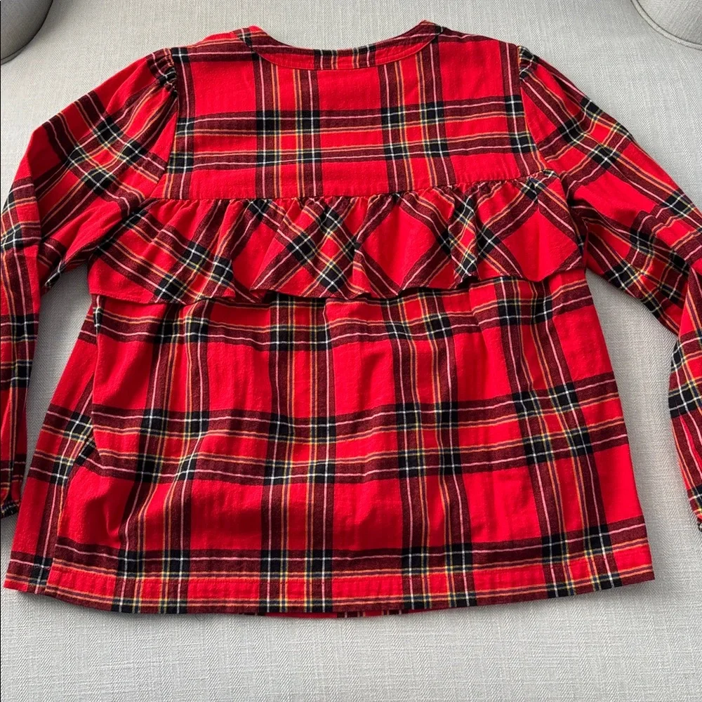 J. Crew Red Plaid Women's Blouse  size: M NWOT ✨